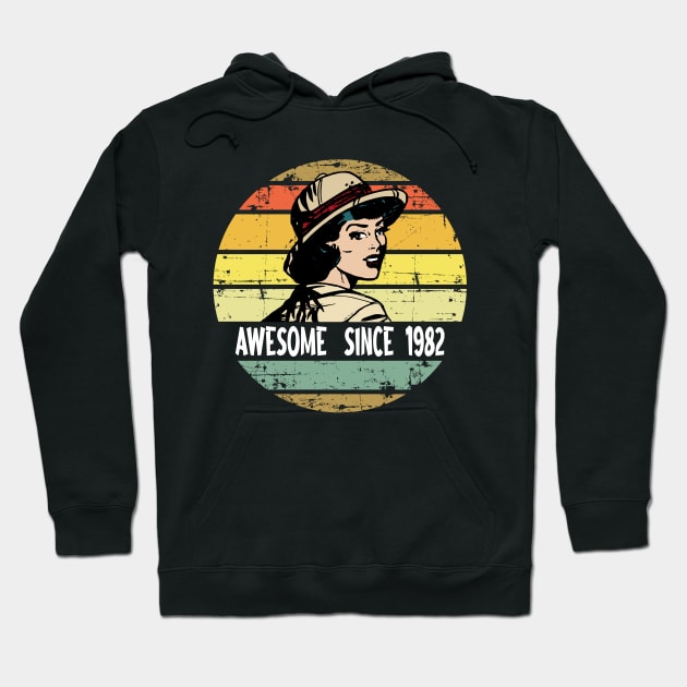 Awesome Since 1982 - 1982 Birth Year - 1982 Birthday Hoodie by CoolandCreative